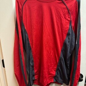 Lululemon men Red and Black Long Sleeve Athletic Shirt size L/ NWOT# 594